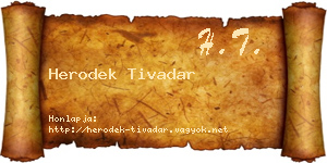 Herodek Tivadar névjegykártya